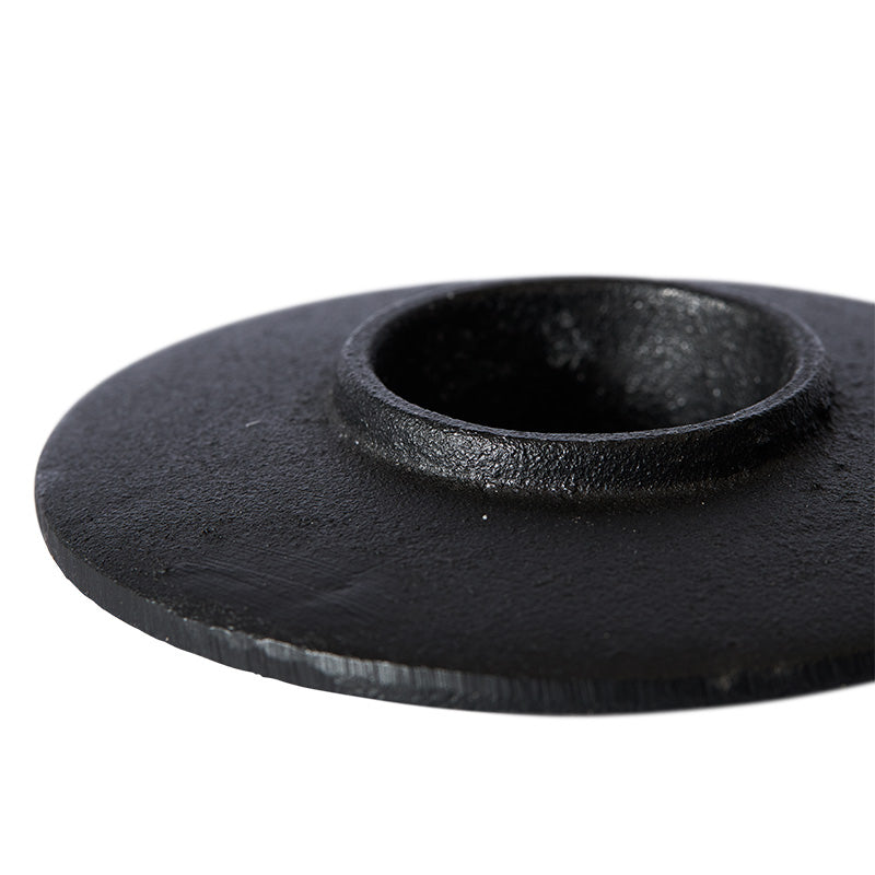 Tealight holder Aion - Black S/2 pcs. Casted Iron - Ø13xH3 cm MUUBS