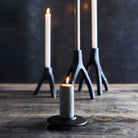 Tealight holder Aion - Black S/2 pcs. Casted Iron - Ø13xH3 cm MUUBS