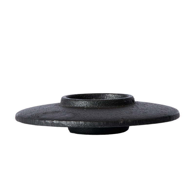 Tealight holder Aion - Black S/2 pcs. Casted Iron - Ø13xH3 cm MUUBS