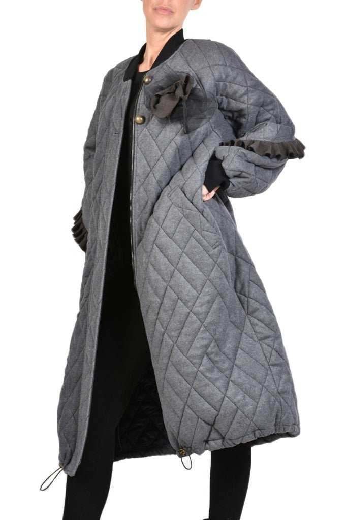 9B SM2625 Long Over Coat Grey