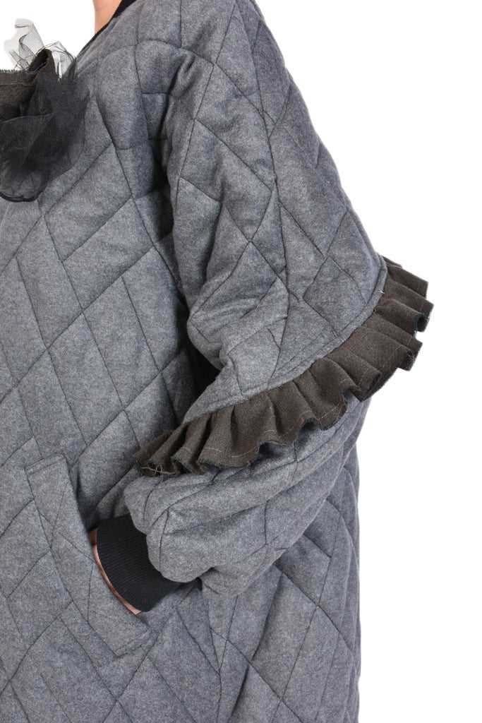 9B SM2625 Long Over Coat Grey