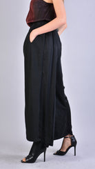 A39B SM18525 Cold Dyed Fleece & Black Satin PANTS