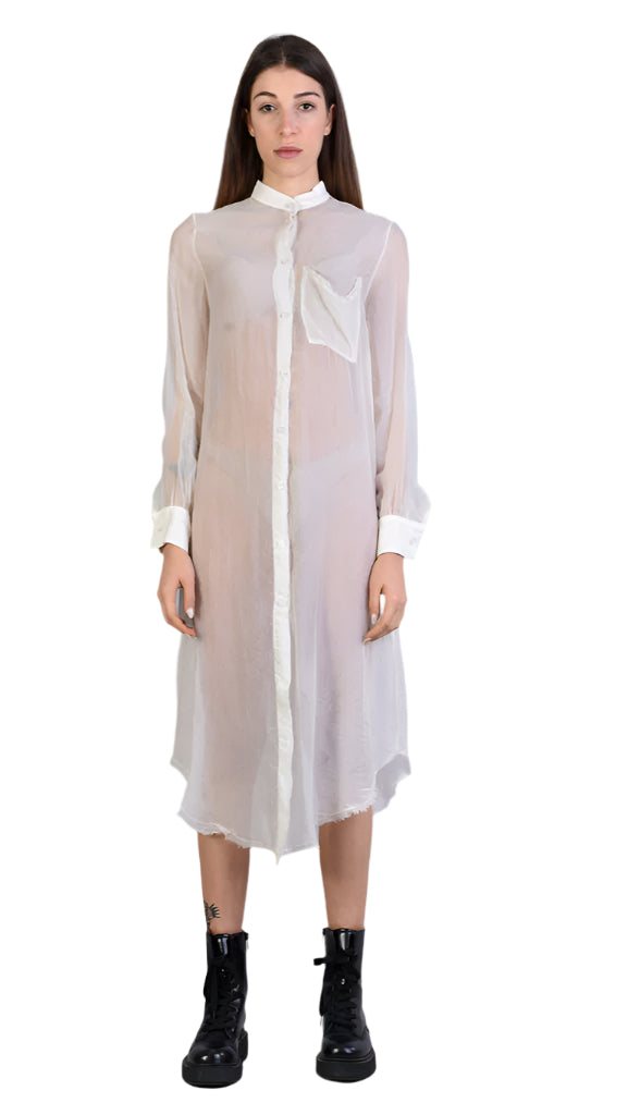 A39B SM19525 CHEMISIER In Viscose & Butter Silk