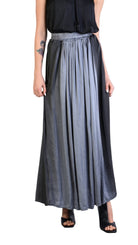 A39B SM20825 Long SKIRT in Gray Degrade Satin
