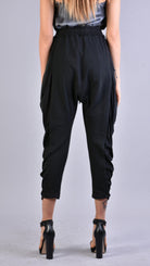 A39B SM21525 PANTS in Cold Dyed Fleece & Black Satin