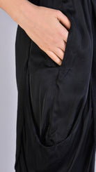 A39B SM21525 PANTS in Cold Dyed Fleece & Black Satin