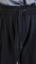 A39B SM21525 PANTS in Cold Dyed Fleece & Black Satin