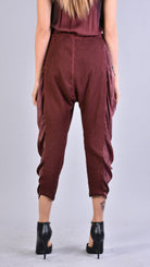 A39B SM21525 PANTS in Cold Dyed Fleece & Blood Satin