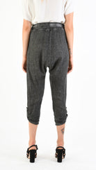 A39B SM27525 TROUSERS in Linen & Viscose Silk Cold Dyed Gray Storm