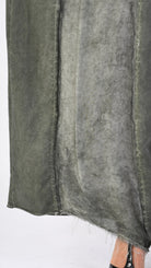 A39B SM27925 TROUSERS in Cotton & Viscose Silk Fleece Olive