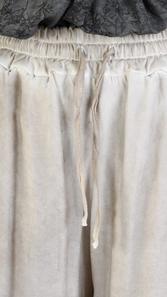 A39B SM31025 Palazzo PANTS in Cotton Gabardine & Desert Silk Viscose