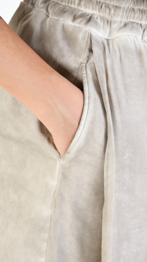 A39B SM31025 Palazzo PANTS in Cotton Gabardine & Desert Silk Viscose