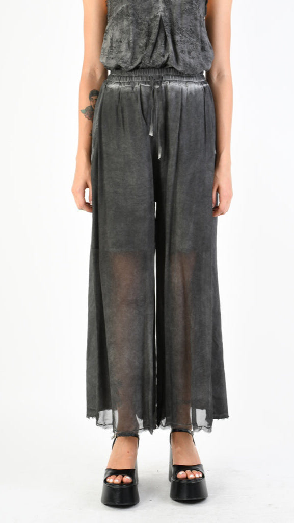 A39B SM31025 PANTS in Gabardine Cotton & Viscose Grey Storm