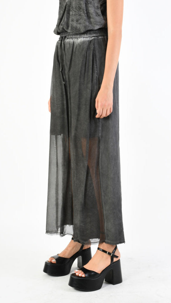 A39B SM31025 PANTS in Gabardine Cotton & Viscose Grey Storm