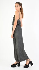 A39B SM31025 PANTS in Gabardine Cotton & Viscose Grey Storm