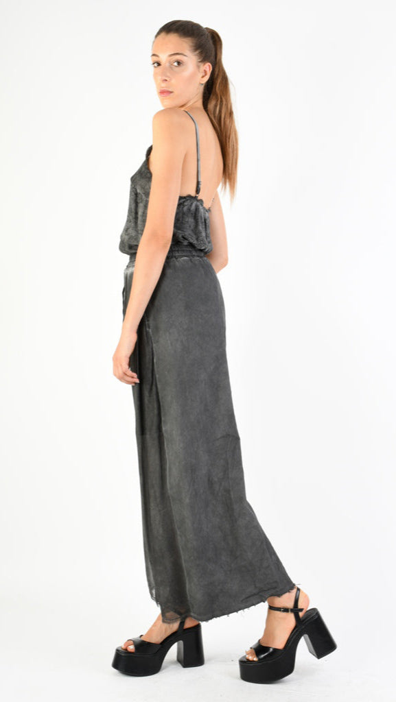 A39B SM31025 PANTS in Gabardine Cotton & Viscose Grey Storm