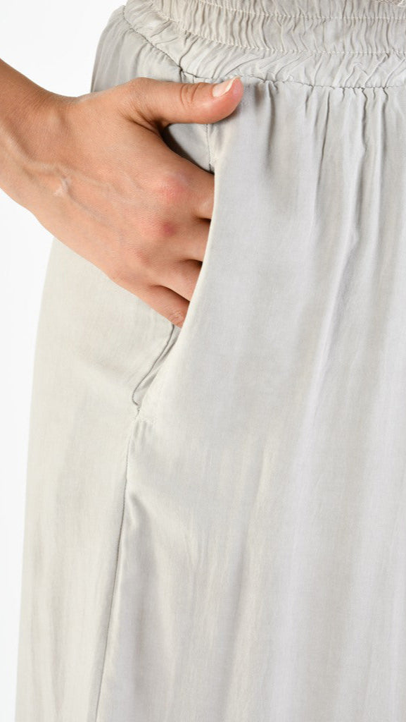 A39B SM33925 Palazzo PANTS in IVORY Marbled Dyed Viscose Tencel