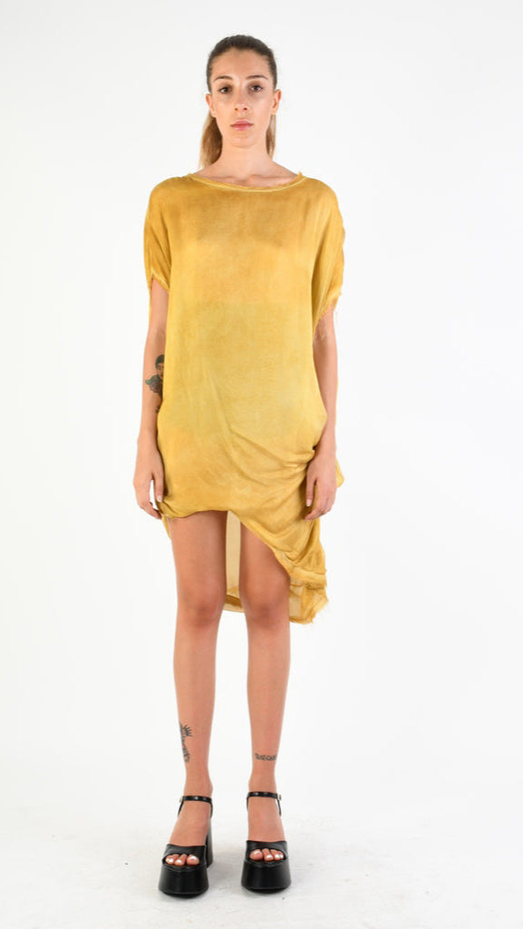 A39B SM35625 Over T-SHIRT in Cold Gold Dyed Silk Viscose
