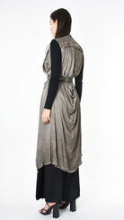 A39B SM41925 GILET Cannete Velvet & Viscose Grey- Olive