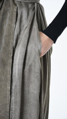 A39B SM41925 GILET Cannete Velvet & Viscose Grey- Olive