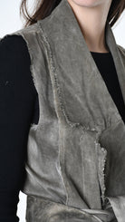 A39B SM41925 GILET Cannete Velvet & Viscose Grey- Olive