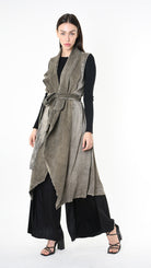 A39B SM41925 GILET Cannete Velvet & Viscose Grey- Olive