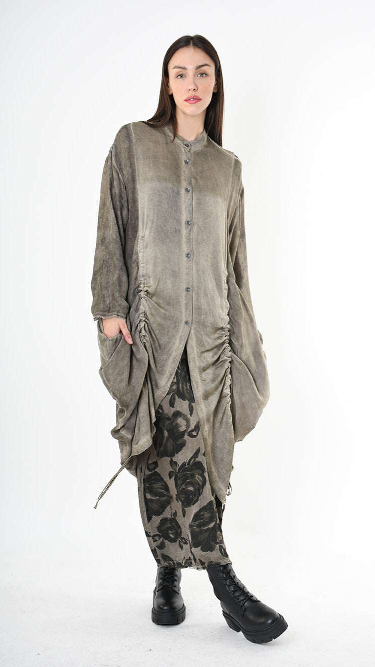 A39B SM42225 SHIRT Viscose Satin & Viscose Silk Green Tuscany - Grey