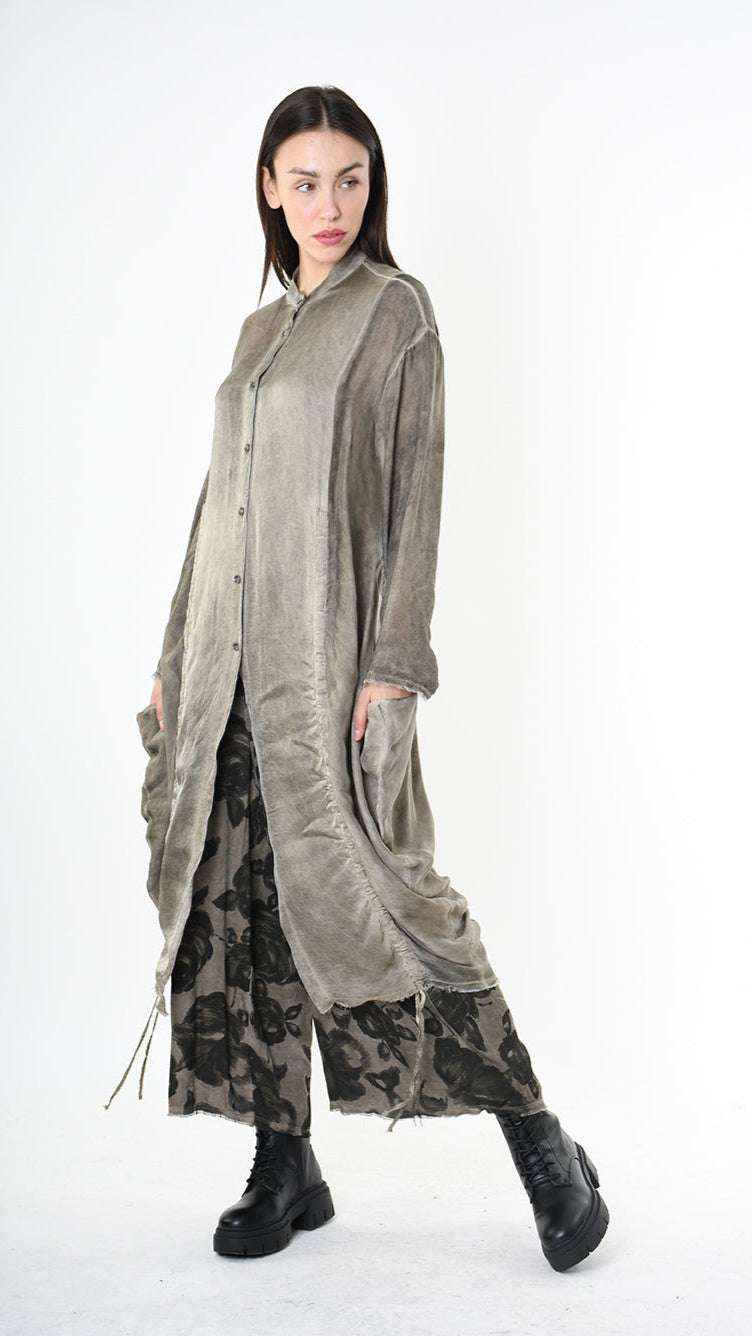 A39B SM42225 SHIRT Viscose Satin & Viscose Silk Green Tuscany - Grey