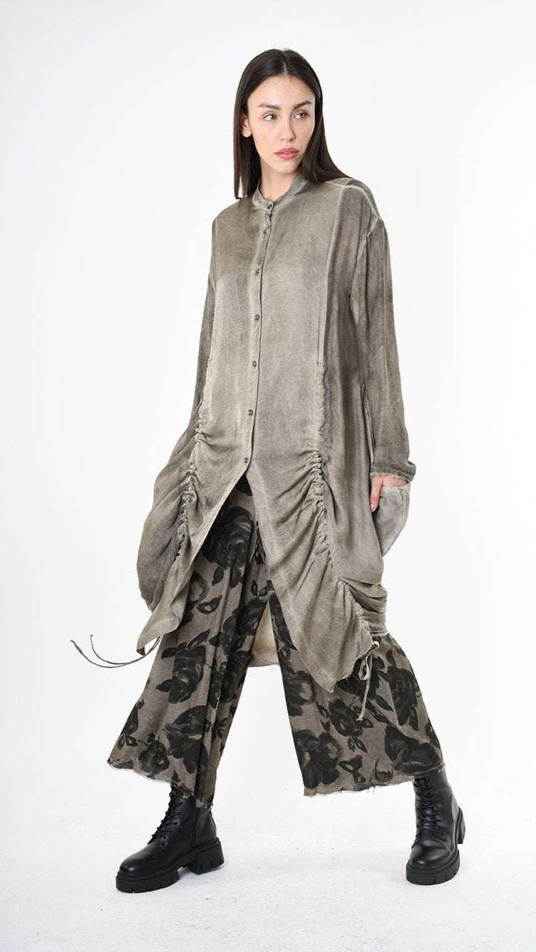 A39B SM42225 SHIRT Viscose Satin & Viscose Silk Green Tuscany - Grey