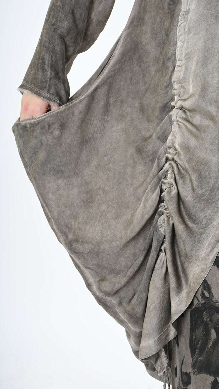 A39B SM42225 SHIRT Viscose Satin & Viscose Silk Green Tuscany - Grey