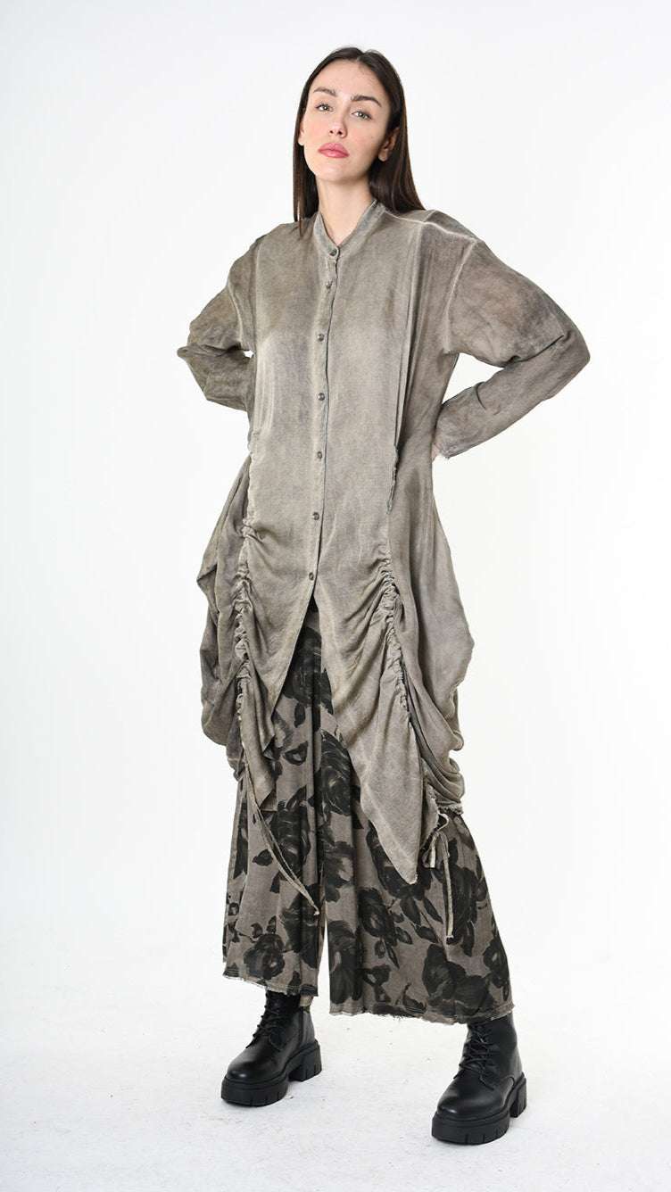 A39B SM42225 SHIRT Viscose Satin & Viscose Silk Green Tuscany - Grey