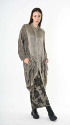 A39B SM42225 SHIRT Viscose Satin & Viscose Silk Green Tuscany - Grey