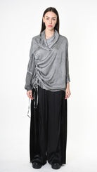 A39B SM42725 DRESS Satin Viscose & Silk Viscose Grey - Black - Olive