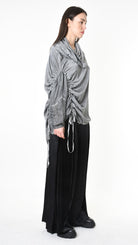 A39B SM42725 DRESS Satin Viscose & Silk Viscose Grey - Black - Olive