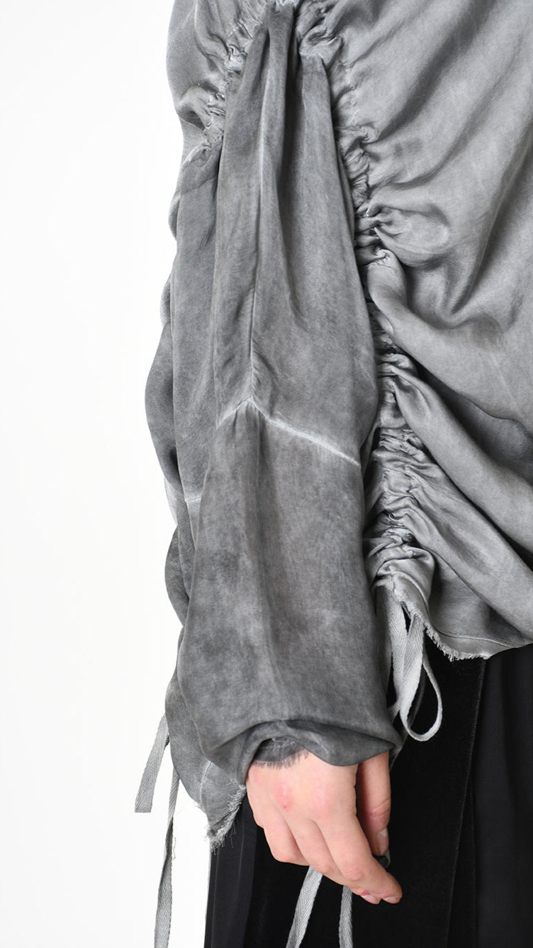 A39B SM42725 DRESS Satin Viscose & Silk Viscose Grey - Black - Olive