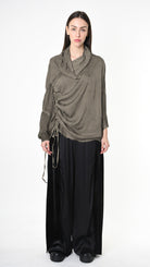 A39B SM42725 DRESS Satin Viscose & Silk Viscose Grey - Black - Olive