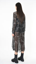 A39B SM43125 CHEMISIER Viscose Silk Dyed Cold Green Tuscany - Grey