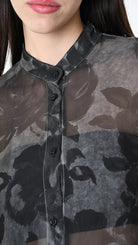 A39B SM43125 CHEMISIER Viscose Silk Dyed Cold Green Tuscany - Grey