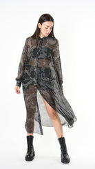 A39B SM43125 CHEMISIER Viscose Silk Dyed Cold Green Tuscany - Grey