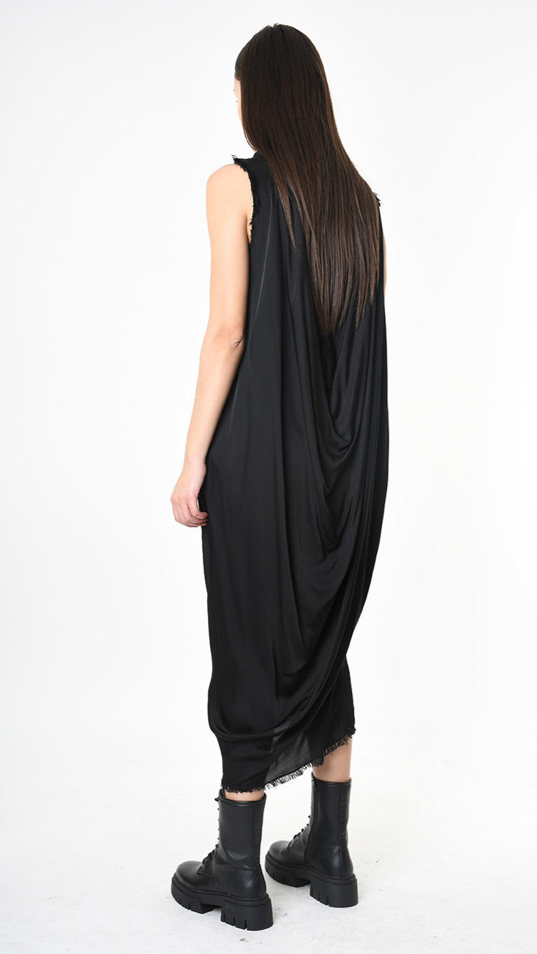 A39B SM45025 Dress Satin Viscose Grey - Black - Olive