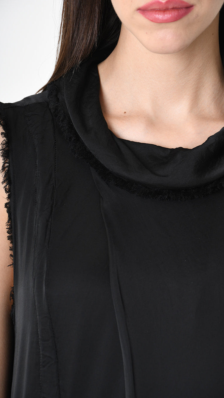 A39B SM45025 Dress Satin Viscose Grey - Black - Olive