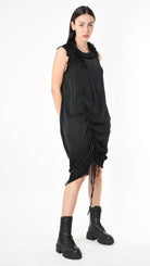 A39B SM45025 Dress Satin Viscose Grey - Black - Olive