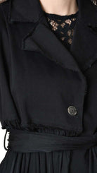 A39B SM455 GILET Cotton Gabardine & Viscose Satin Grey Storm - Green - Black