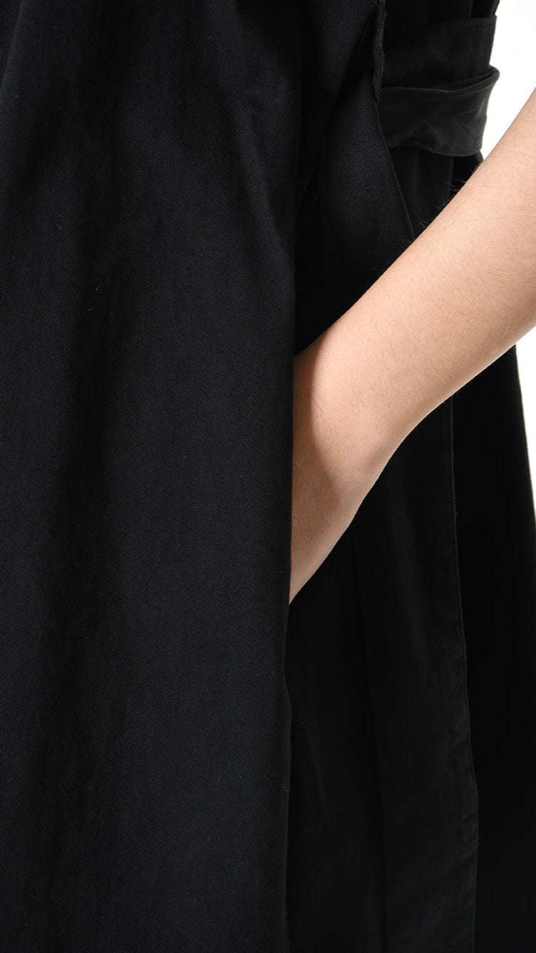 A39B SM455 GILET Cotton Gabardine & Viscose Satin Grey Storm - Green - Black