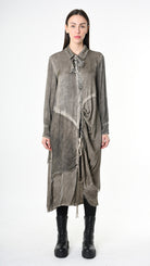 A39B SM45625 DRESS Satin Viscose Green Tuscany - Grey