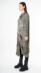 A39B SM45625 DRESS Satin Viscose Green Tuscany - Grey