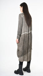 A39B SM45625 DRESS Satin Viscose Green Tuscany - Grey