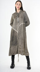 A39B SM45625 DRESS Satin Viscose Green Tuscany - Grey