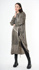 A39B SM45625 DRESS Satin Viscose Green Tuscany - Grey