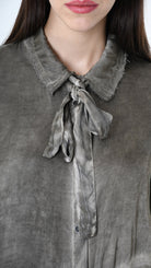 A39B SM45625 DRESS Satin Viscose Green Tuscany - Grey